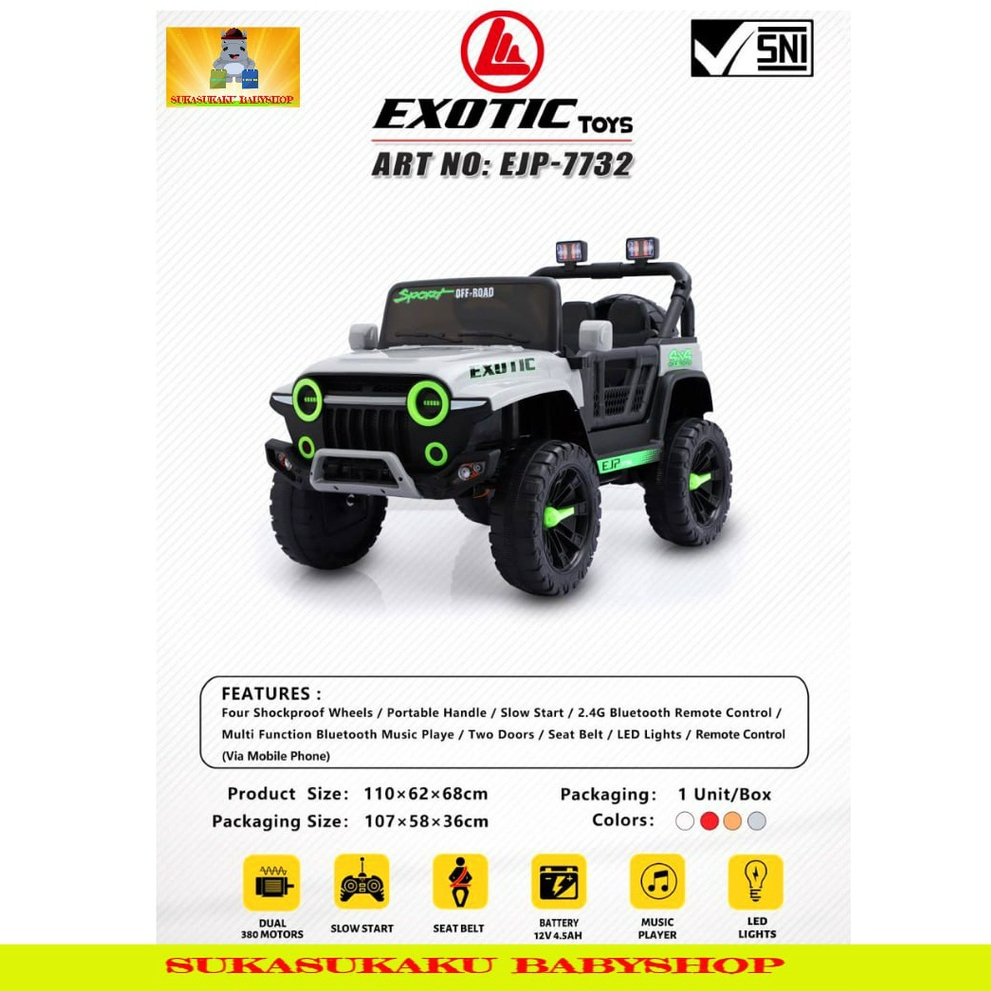 Jual Mainan Mobil Aki Exotic EJP 7732 Jeep Aki Car Remote Rechargeable ...