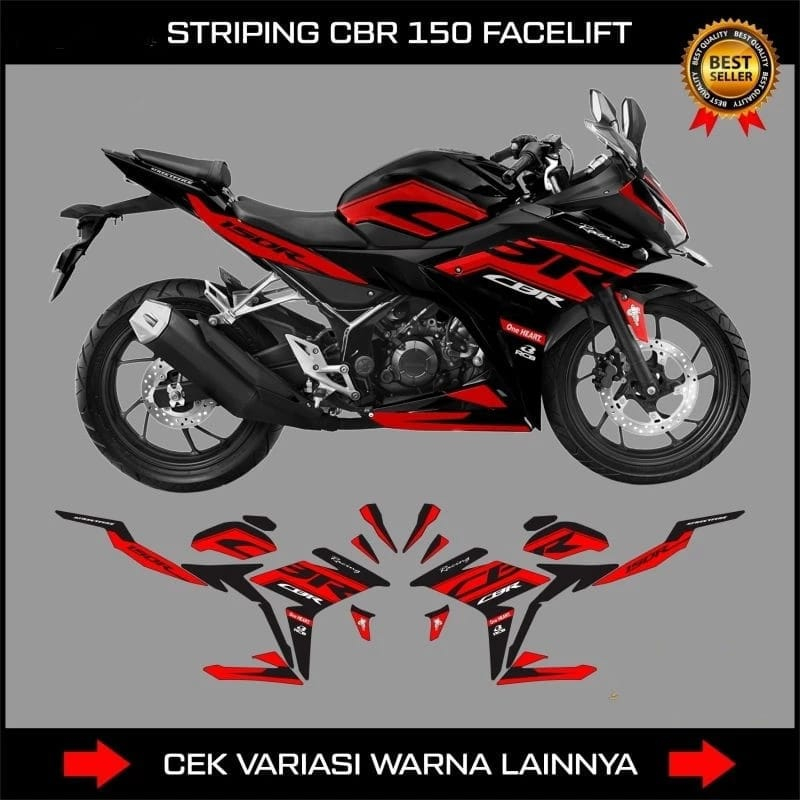 Jual Striping Cbr150r K45G / K45N / FACELIFT / Stiker Lis Variasi Motor ...