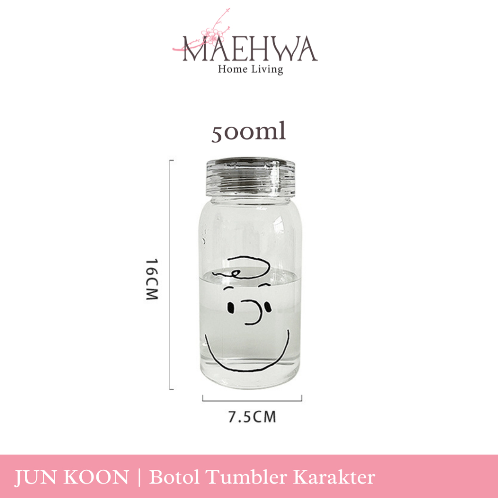 Jual 【MAEHWA】JUN KOON Botol Kaca Kopi Teh Estetika Botol Tebal Coffee ...