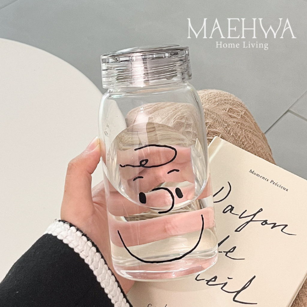 Jual 【MAEHWA】JUN KOON Botol Kaca Kopi Teh Estetika Botol Tebal Coffee ...