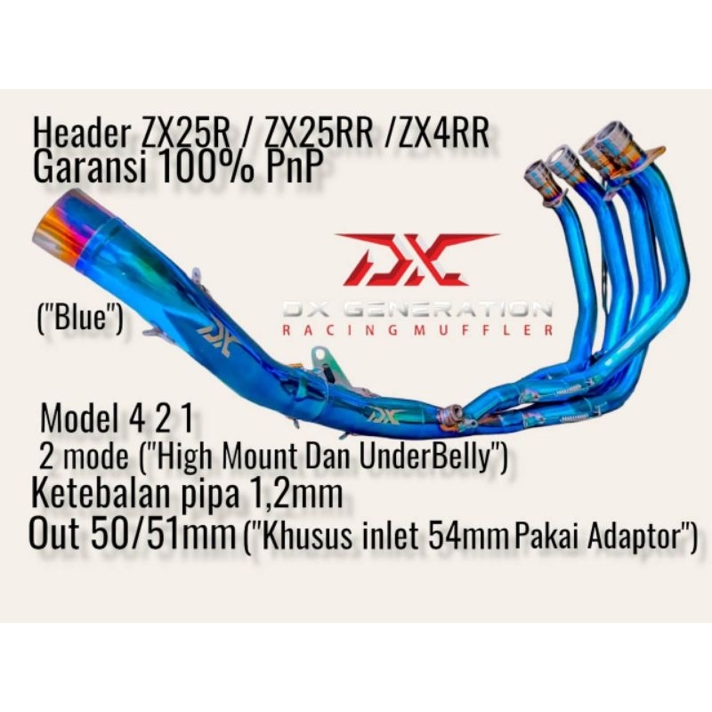 Jual Header Blue ORIGINAL DX Generation for ZX 25R (4