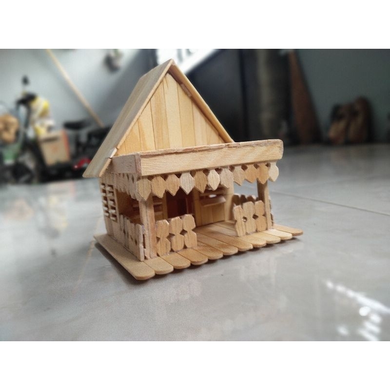 Jual prakarya / kerajinan tangan miniatur rumah adat betawi dari stik