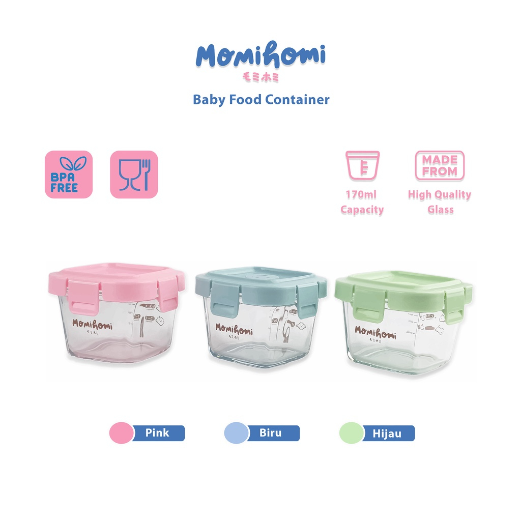 Jual Momi Homi Baby Food Container Glass Tempat Penyimpanan Makanan ...