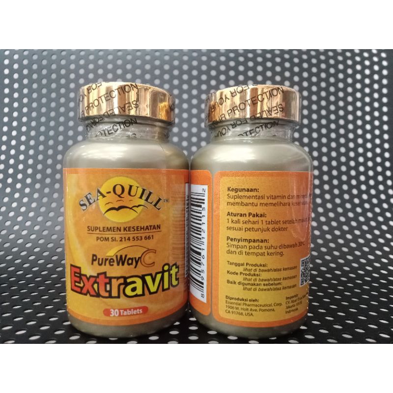 Jual Sea Quill Pureway C Extravit isi 30 Tablet Multivitamin daya tahan ...