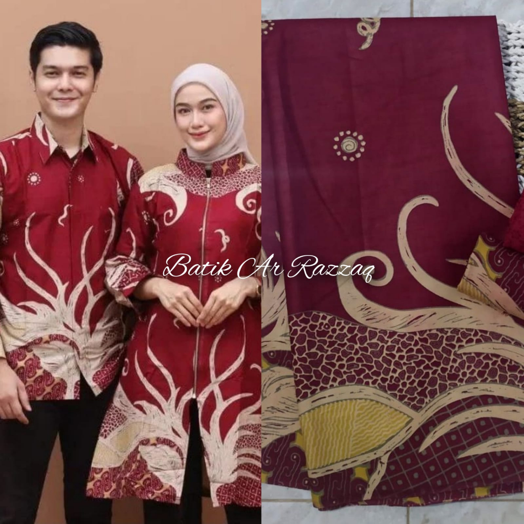Jual Kain batik printing motif akar nanas bahan kebaya bahan kemeja ...