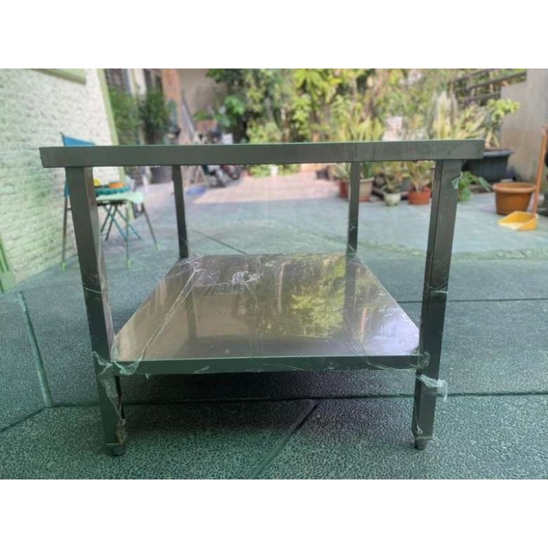 Jual meja stainless steel 2 tray dapur kerja | Shopee Indonesia