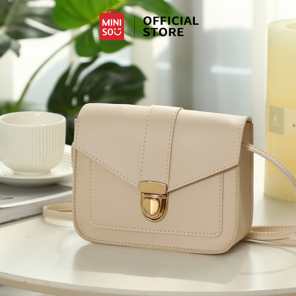 Jual MINISO Crossbody Bag Tas Selempang Kulit Kerang Mode Kunci Logam