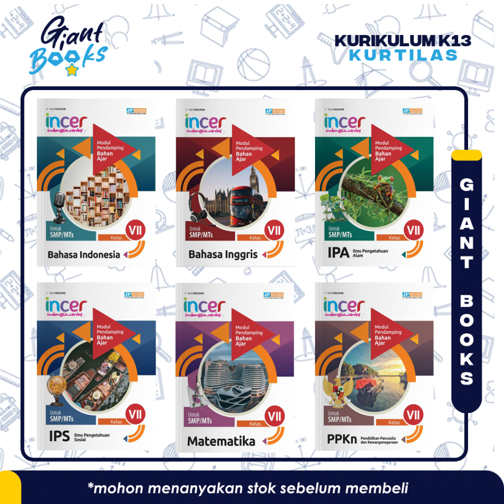 Jual Giant Books Buku Siswa Sekolah Modul Incer Jp Books Latihan Soal Kunci Jawaban Smp