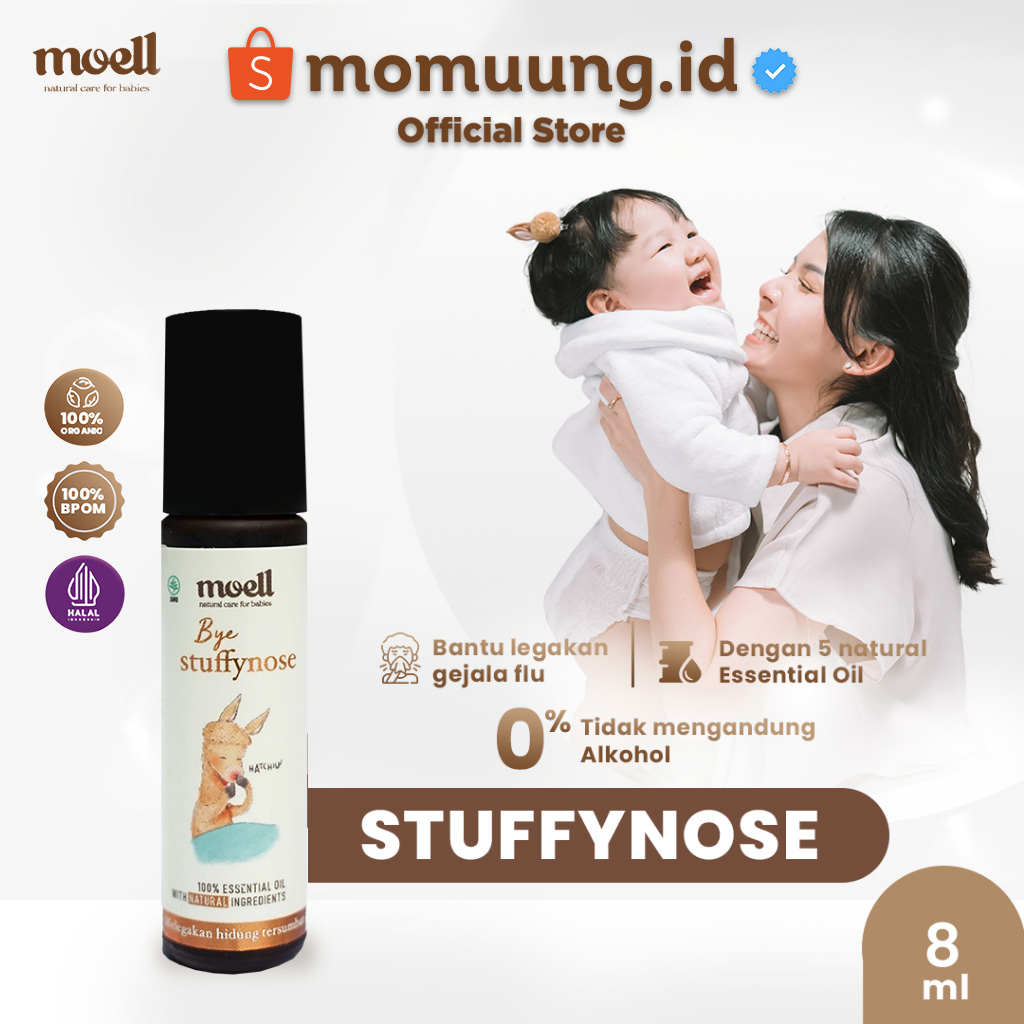 Jual Moell Bye Stuffynose Natural Essential Oil / Melegakan Batuk Pilek