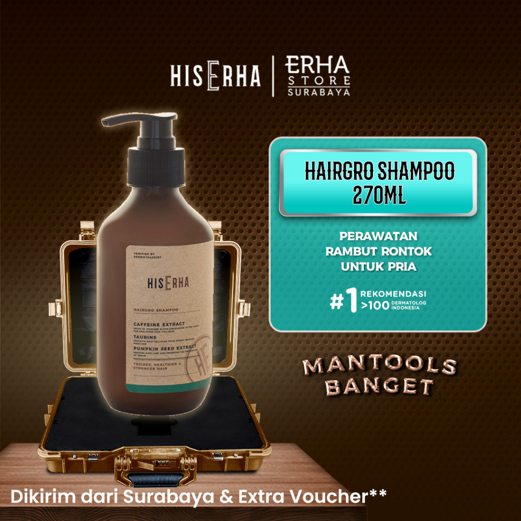 Jual HIS ERHA Hairgro Shampoo 270 ml Sampo Anti Rontok & Penumbuh