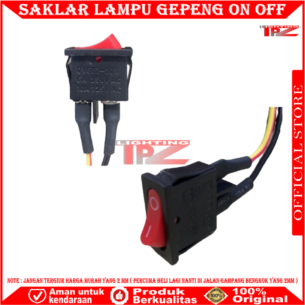 Jual ORIGINAL SAKLAR ON OFF UNIVERSAL MODEL GEPENG SAKLAR LAMPU MOTOR ...