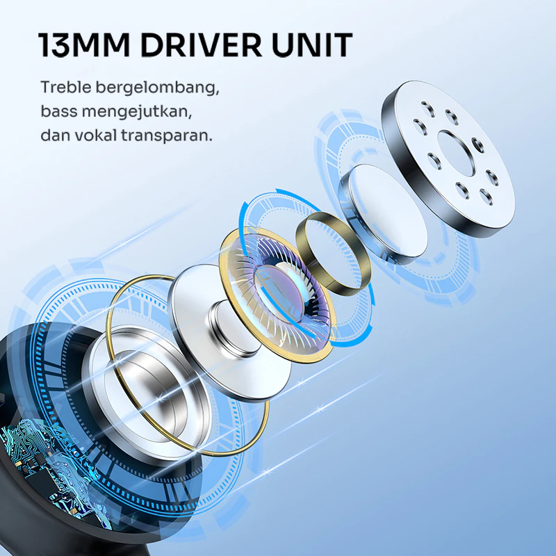 ROBOT TWS Earphone Bluetooth 5.3 Headset Wireless Mini Earbuds 36 PlayTime IPX4 Waterproof T60 Original - Garansi 1 Tahun