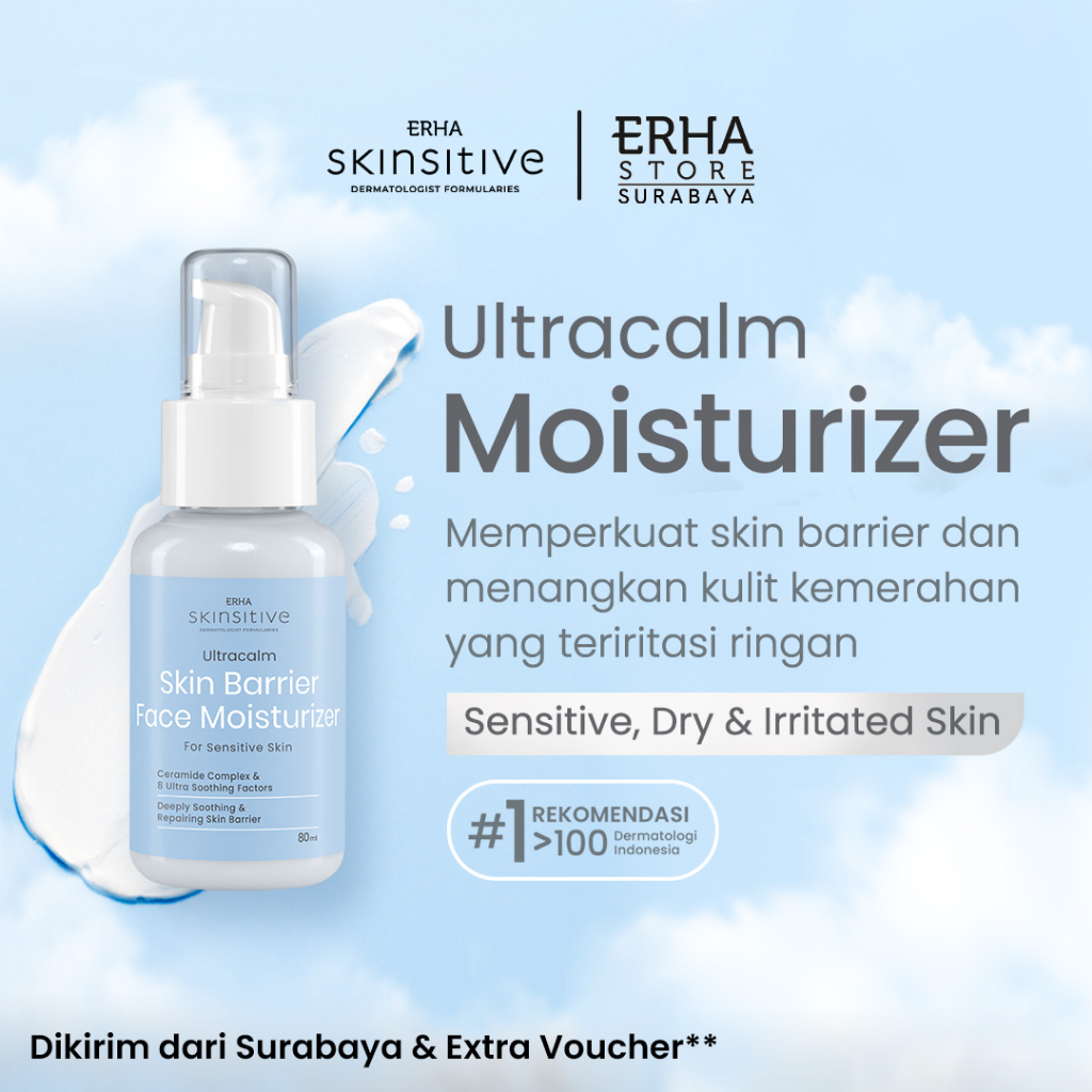 Jual ERHA Skinsitive Ultracalm Skin Barrier Moisturizer 80ml Pelembap