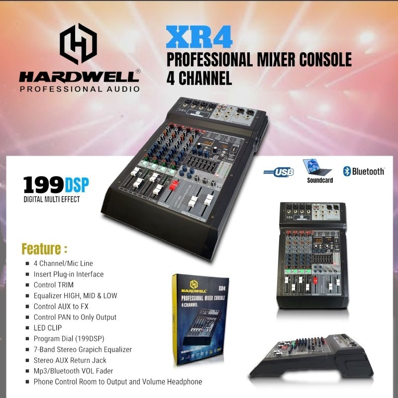 Jual Hardwell XR4 Mixer 4 Channel Original Shopee Indonesia