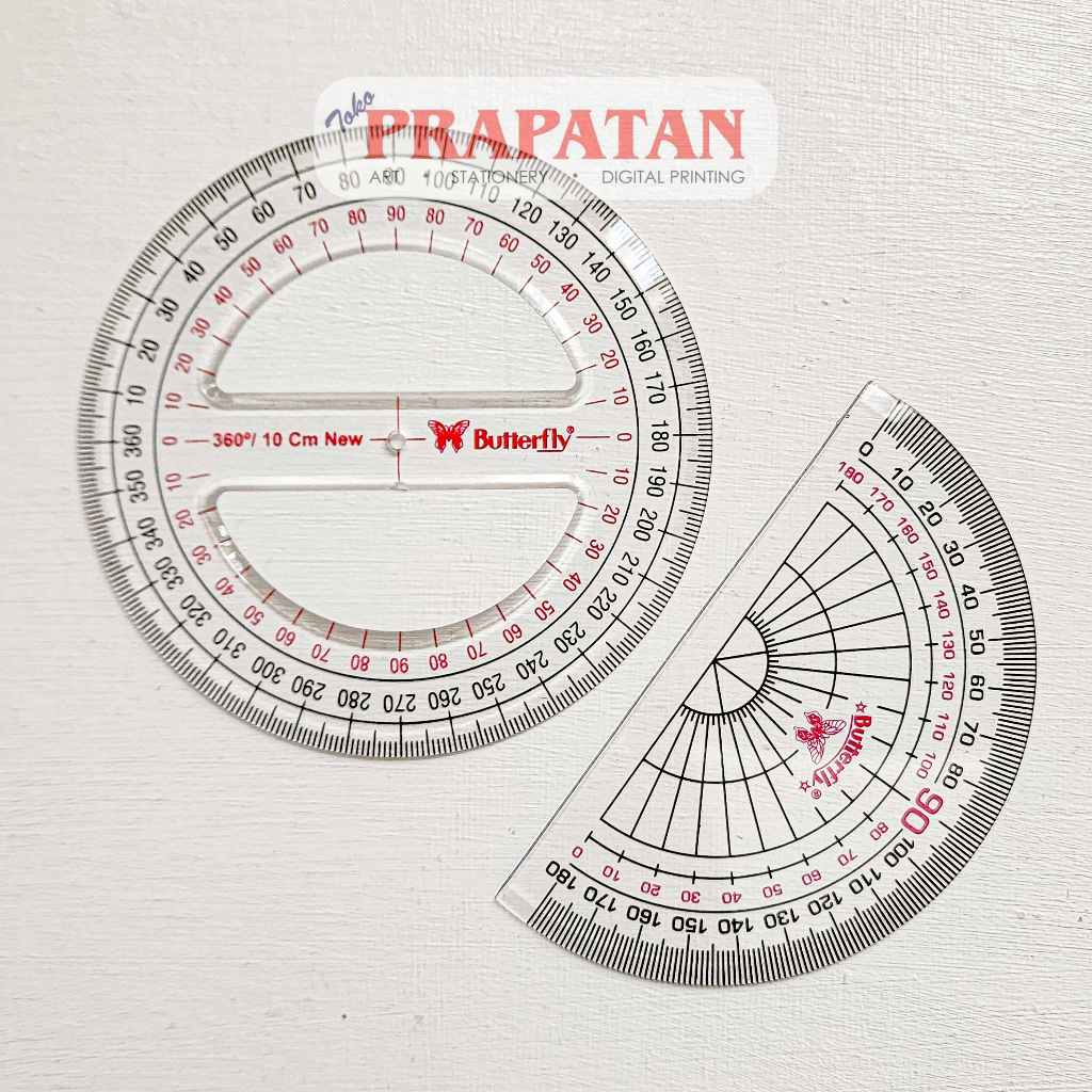 Jual Butterfly Circle Protractor 180 360 Derajat Penggaris Busur