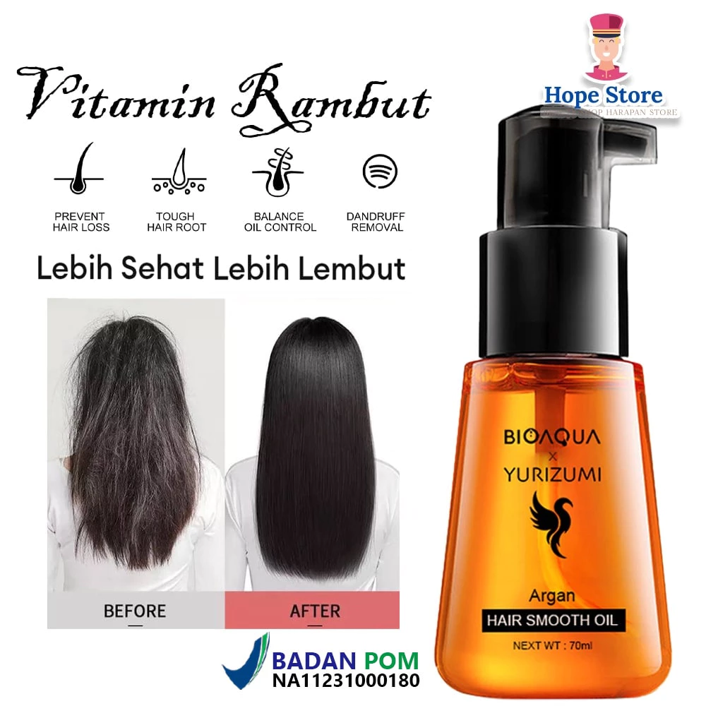 Serum Vitamin Rambut Rusak / Perawatan Treatment Rambut Kering Yurizumi X Bioaqua BPOM | AutoStock
