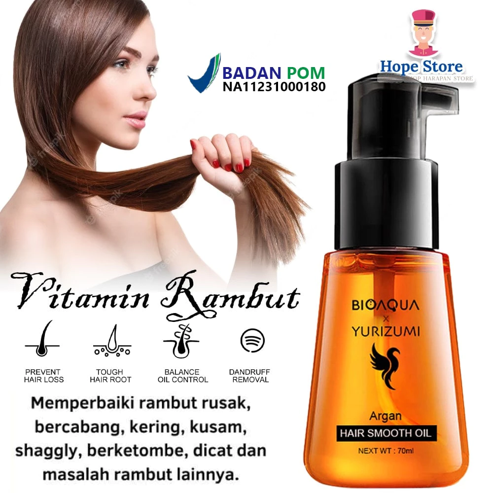 YURIZUMI Smooth Oil Hair Treatment Serum (Hair Oil Perawatan Rambut Kering dan Rontok) | AutoStock