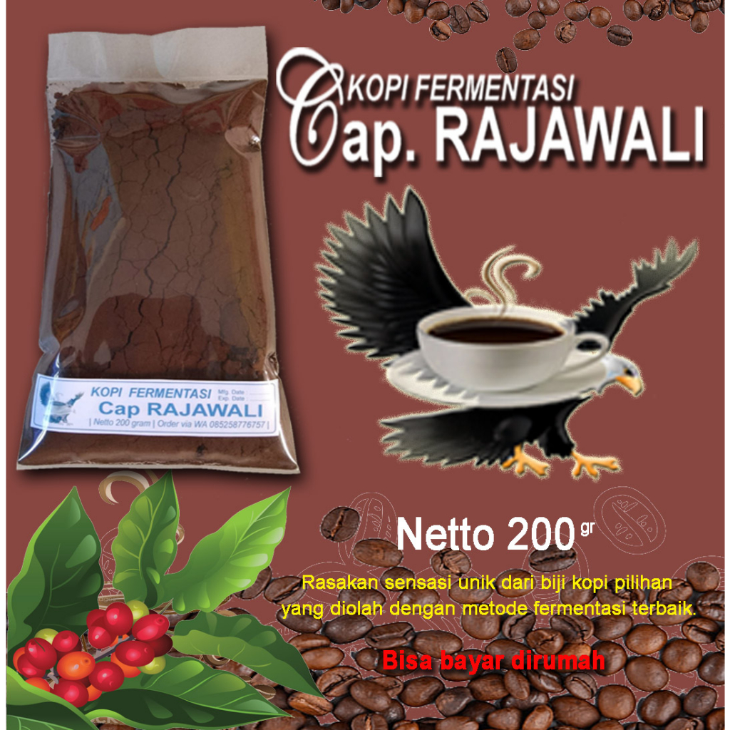 Jual Kopi Bubuk Asli Hasil Fermentasi cap Rajawali (Diolah dari biji