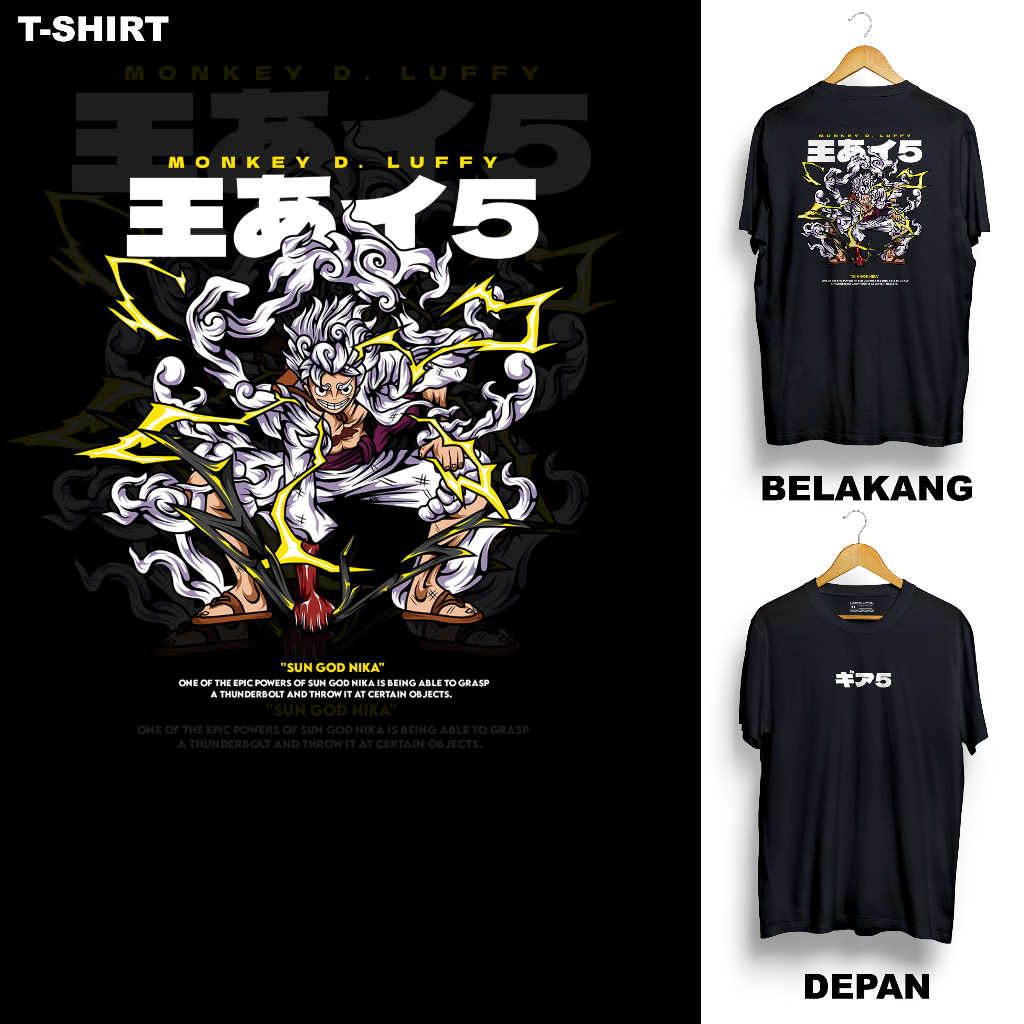 Jual GEAR 5 SUN GOD NIKA - KAOS DEWASA MOTIF ANIME ONE PIECE OP ...