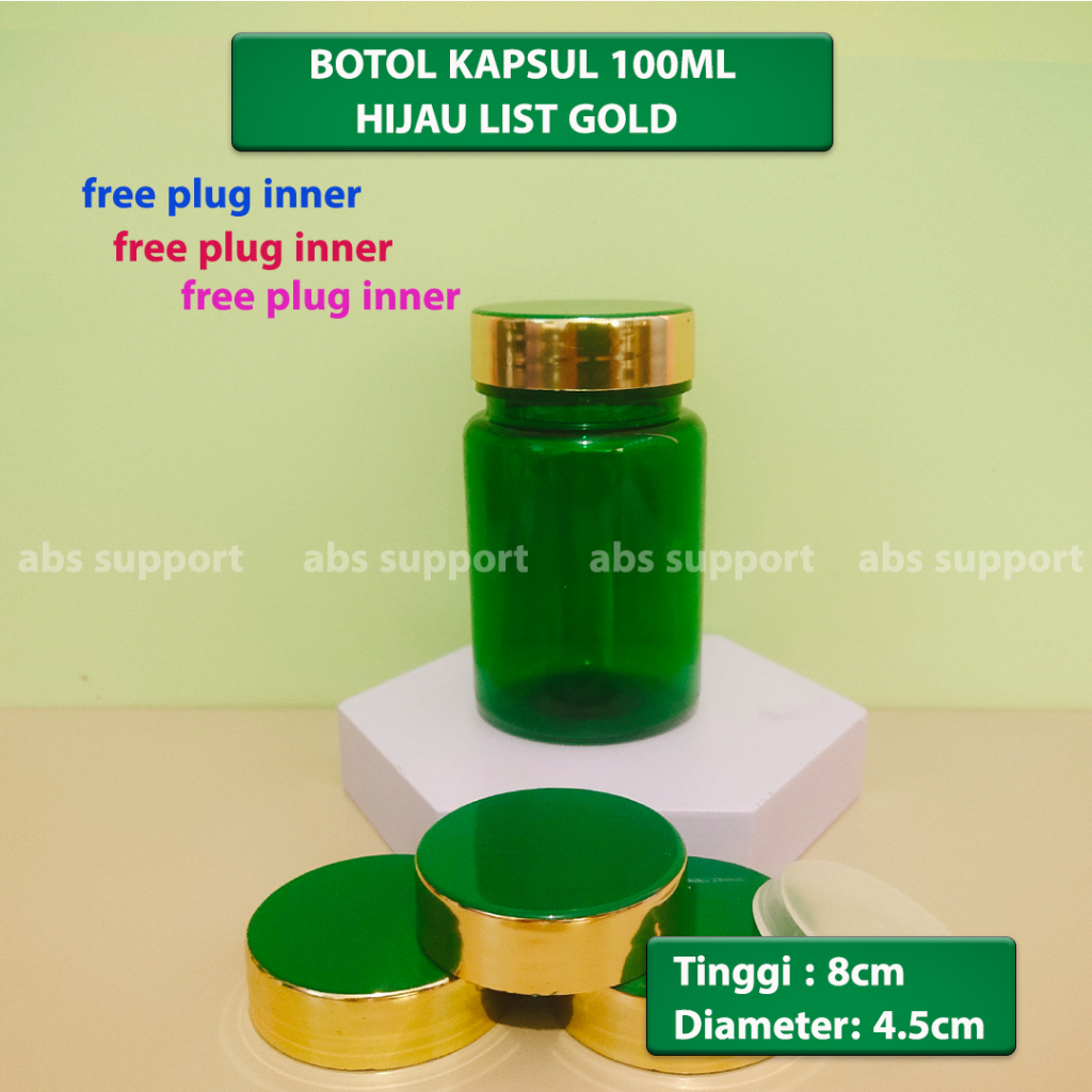 Jual BOTOL KAPSUL ISI 30 OBAT HIJAU 100ML + PLUG INNER | Shopee Indonesia