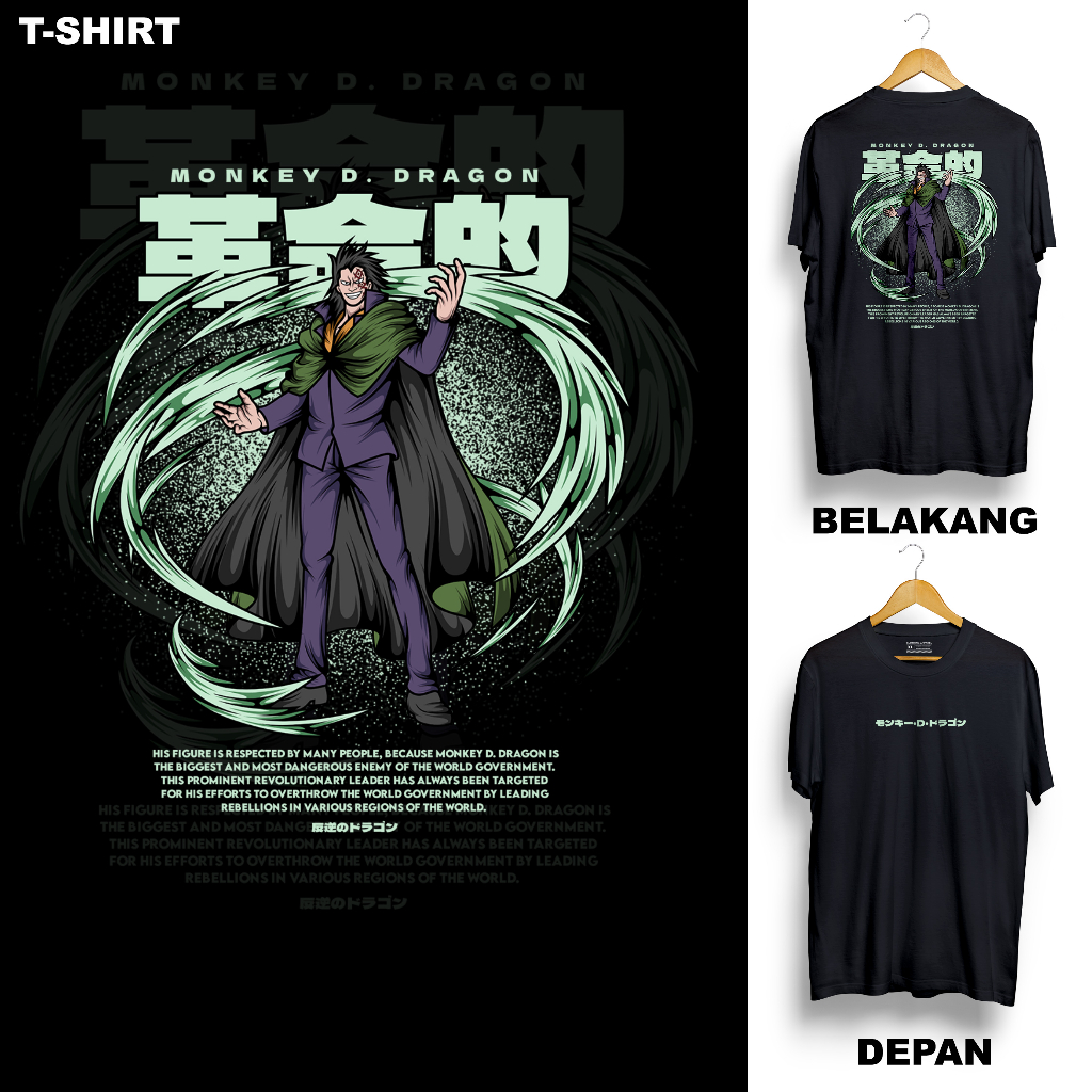 Jual MONKEY D. DRAGON - KAOS DEWASA MOTIF ANIME ONE PIECE OP KARAKTER ...