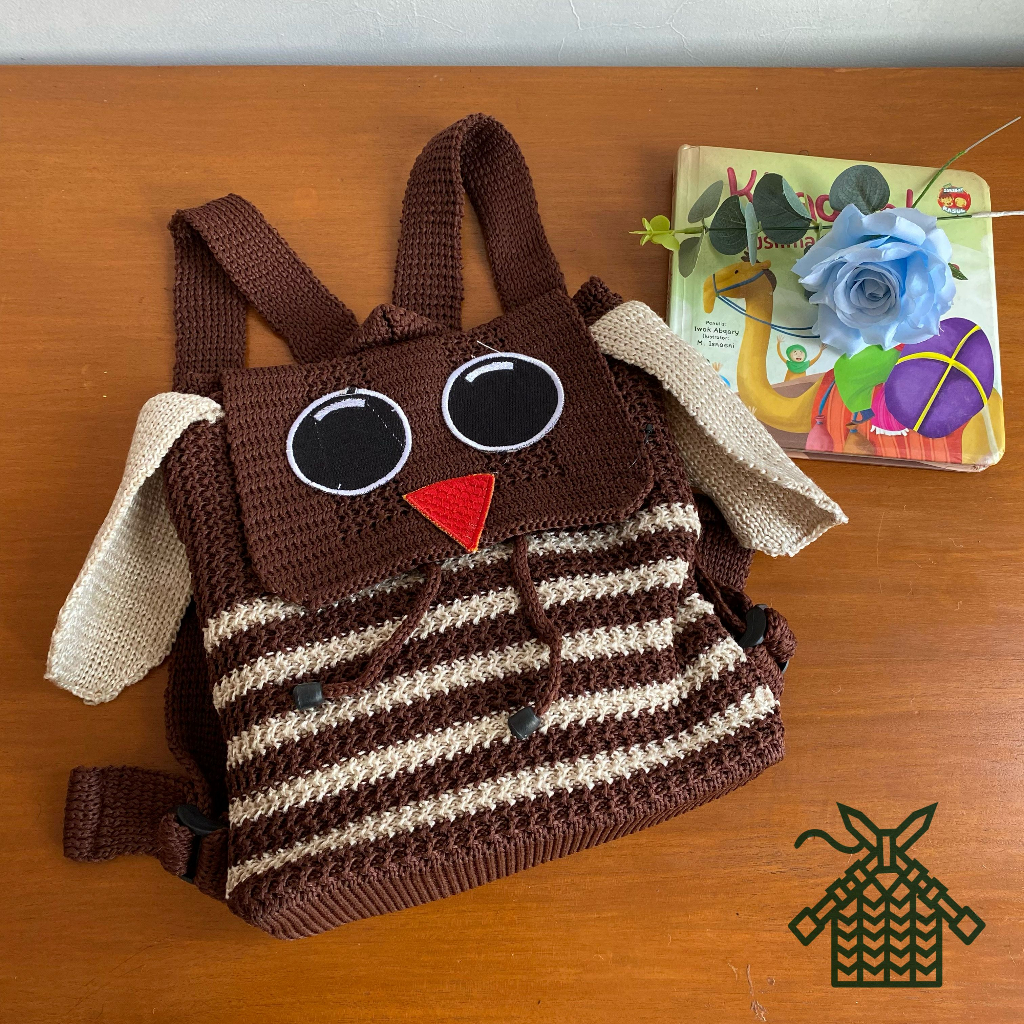 Jual RANSEL RAJUT UNIK KARAKTER OWL / TAS PUNGGUNG ANAK LAKI PEREMPUAN ...