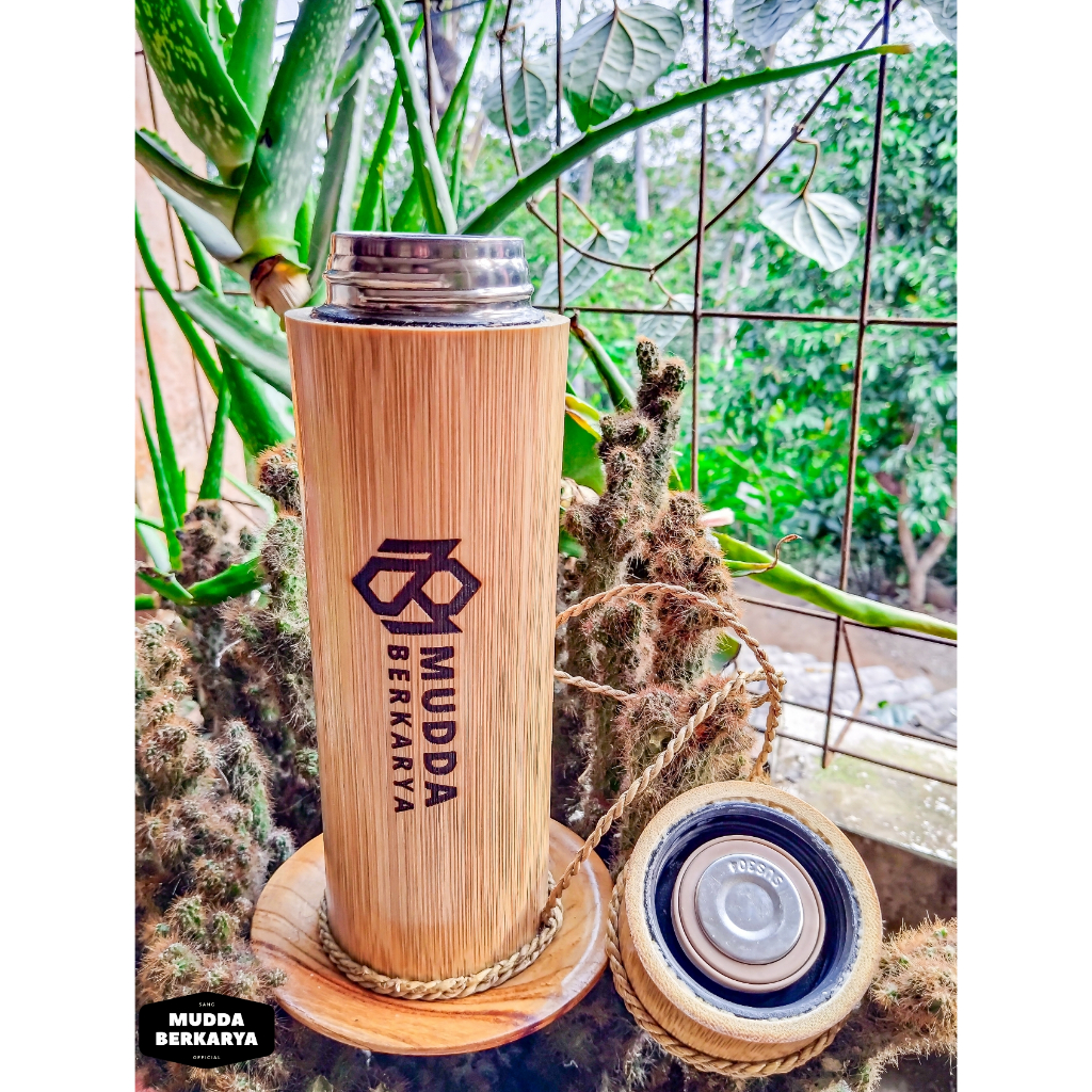 Jual FREE GRAFIR Tumbler LED/ Termos Bambu Gelas Bambu Cangkir Bambu ...