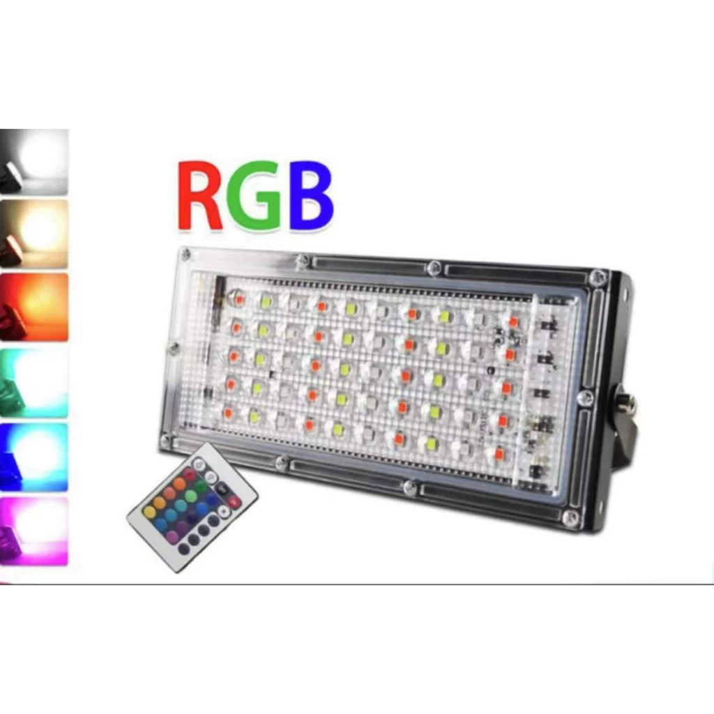 Lampu Sorot Model Slim RGB Warna Warni 50W / 50Watt | AutoStock