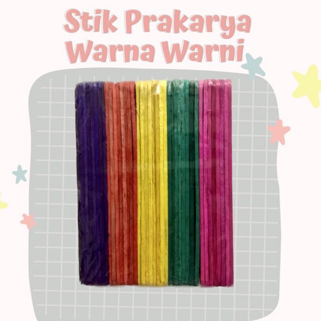 Jual Stik Es Krim / Stik Prakarya warna warni / Stik kayu / mainan