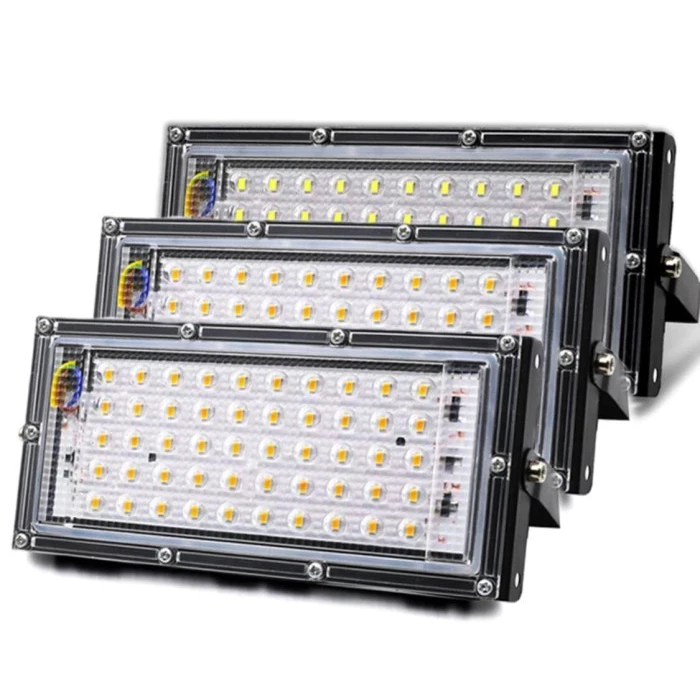 Lampu Sorot Panel Led Floolight Slim 50Watt DC12v Kabel Jepit Aki | AutoStock