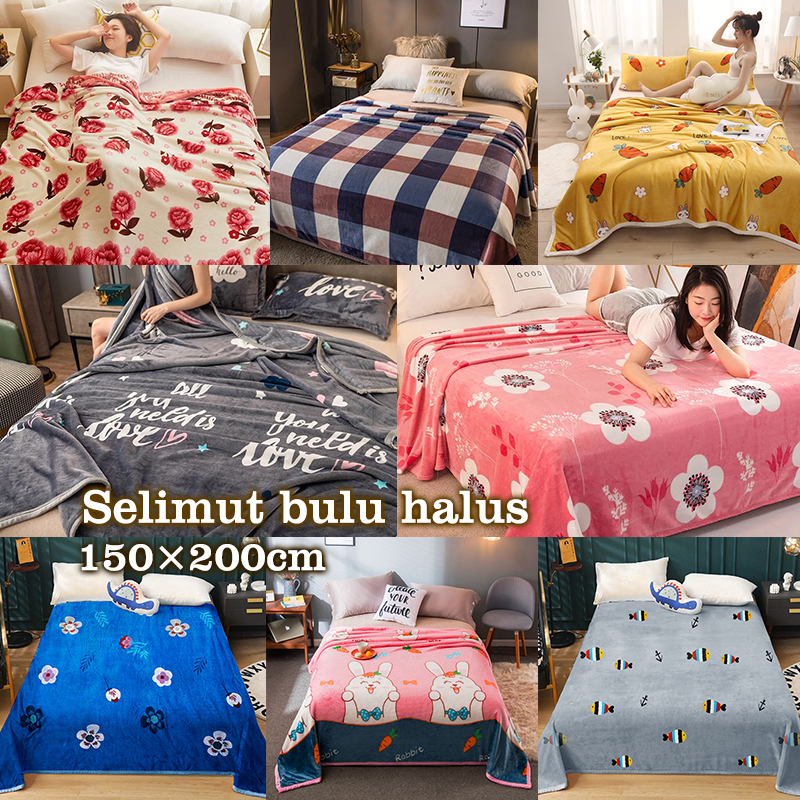 Jual Selimut Bulu Dewasa Ukuran 150x200cm Bahan 100% Serat Polyester ...