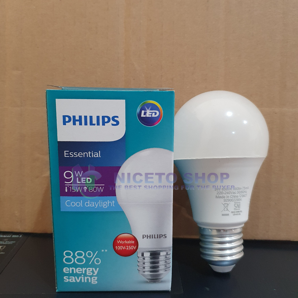 Jual PHILIPS LAMPU ESSENTIAL LED 9W 9WATT PUTIH | Shopee Indonesia
