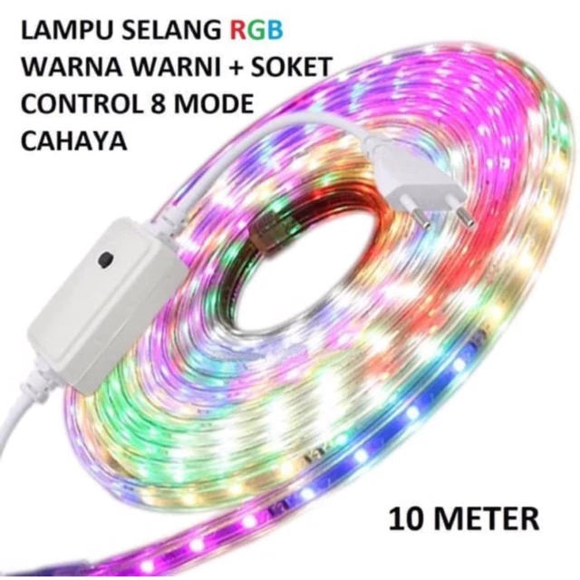 Lampu LED STRIP SELANG 2835 10M 220v 10 M RGB Satu Set Tinggal Colok | AutoStock