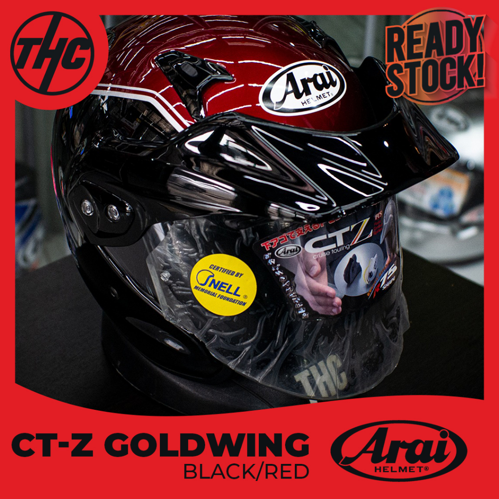 Jual ARAI CTZ GOLDWING BLACK RED HALF FACE HELMET Shopee Indonesia