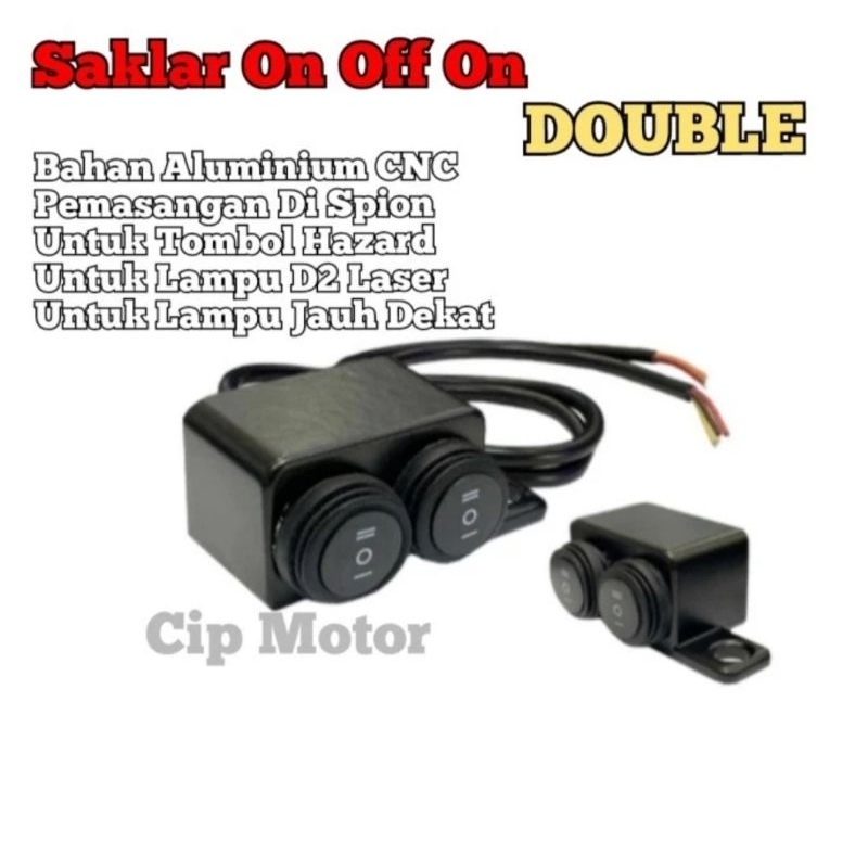 Jual Saklar D2 Laser On Off On 3 Titik Tombol Double Doubel aluminium ...