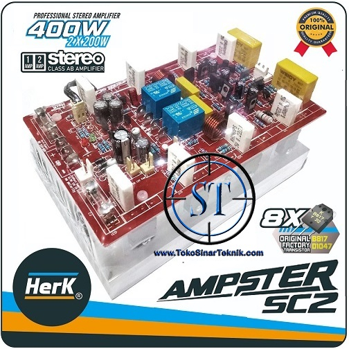 Jual Kit Power Amplifier Stereo AMPSTER SC2 400W ( 2x200W ) High Class ...