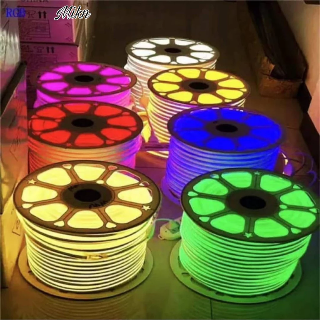 Paket Lampu Neon Flex LED 20-50M Gratis Soket | AutoStock