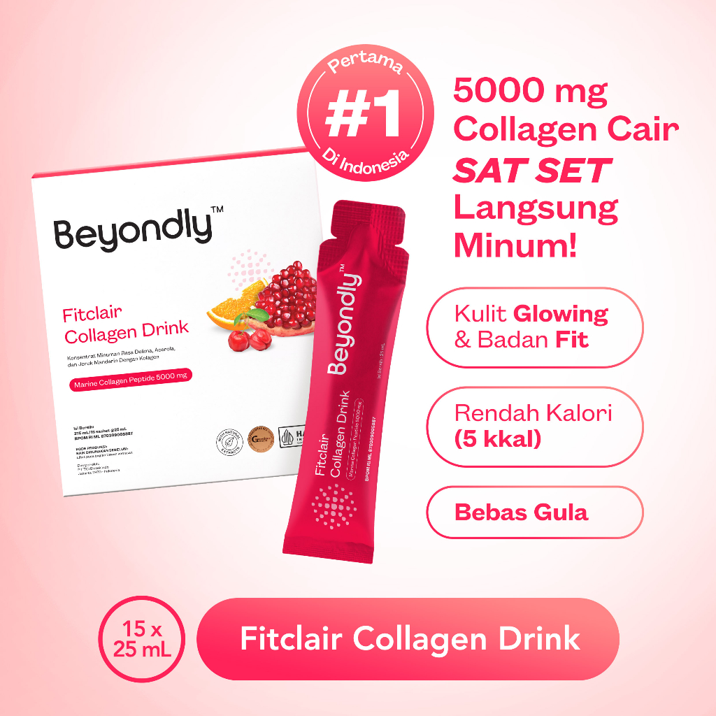 Jual Collagen Drink Beyondly Fitclair | Pemutih Kulit Kenyal | Minuman ...