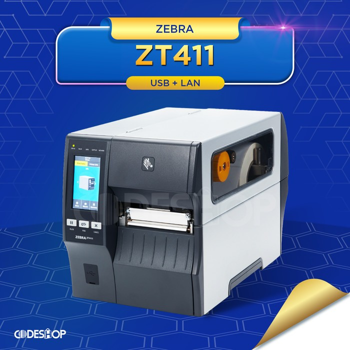 Jual Printer Barcode Industrial Zebra ZT411 300 dpi USB Serial LAN