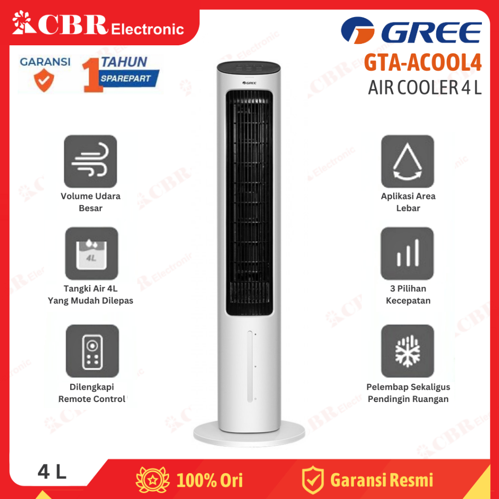 Jual Air Cooler GREE Tower Fan GTAACOOL4 / 4 L (Batam) Shopee Indonesia