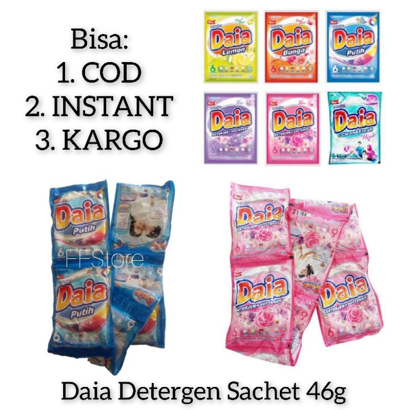 Jual Daia Detergent And Softener Bubuk Sachet 46g 6 Sachetrcg Shopee Indonesia 6893