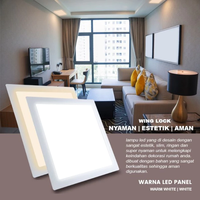 Lampu downlight led panel ib kotak 24w tipis inbow | AutoStock