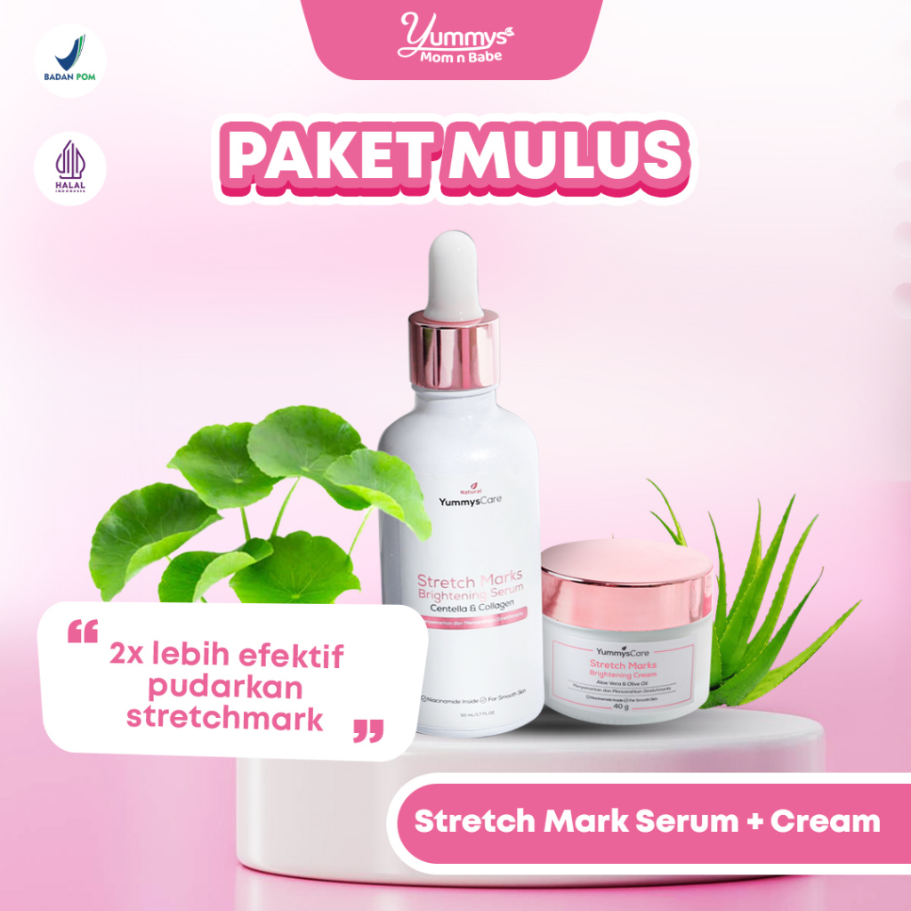 Jual YummysCare Paket Mulus Stretch Marks Brightening Serum & Stretch