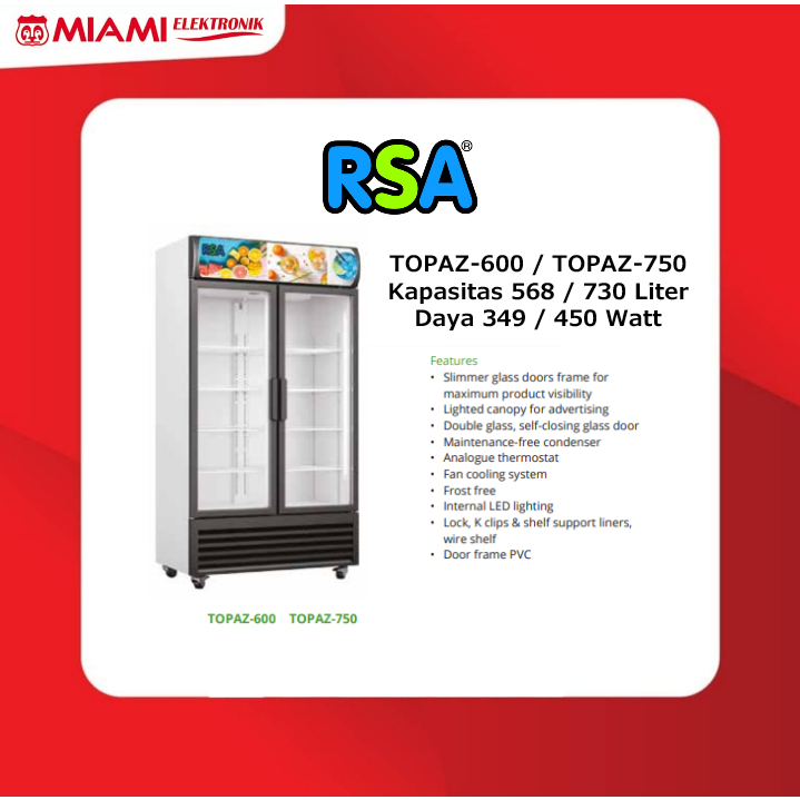 Jual RSA TOPAZ-600 TOPAZ-750 / TOPAZ600 TOPAZ750 Display Cooler Garansi ...