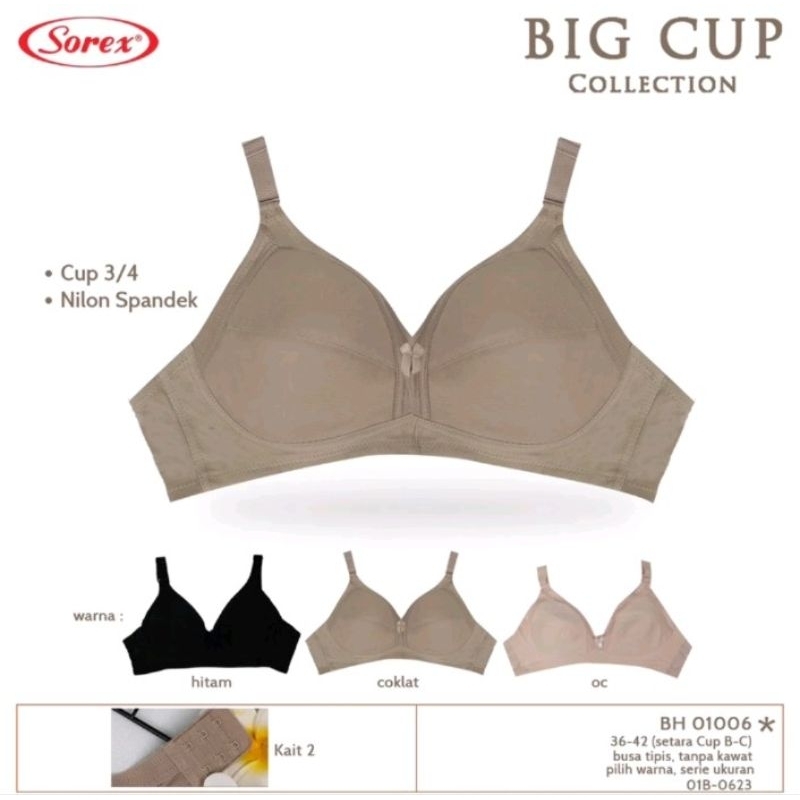 Jual Sorex 01006 Bra Bh Tanpa Kawat Tanpa Busa Cup Besar Kait 2 Cup C Shopee Indonesia