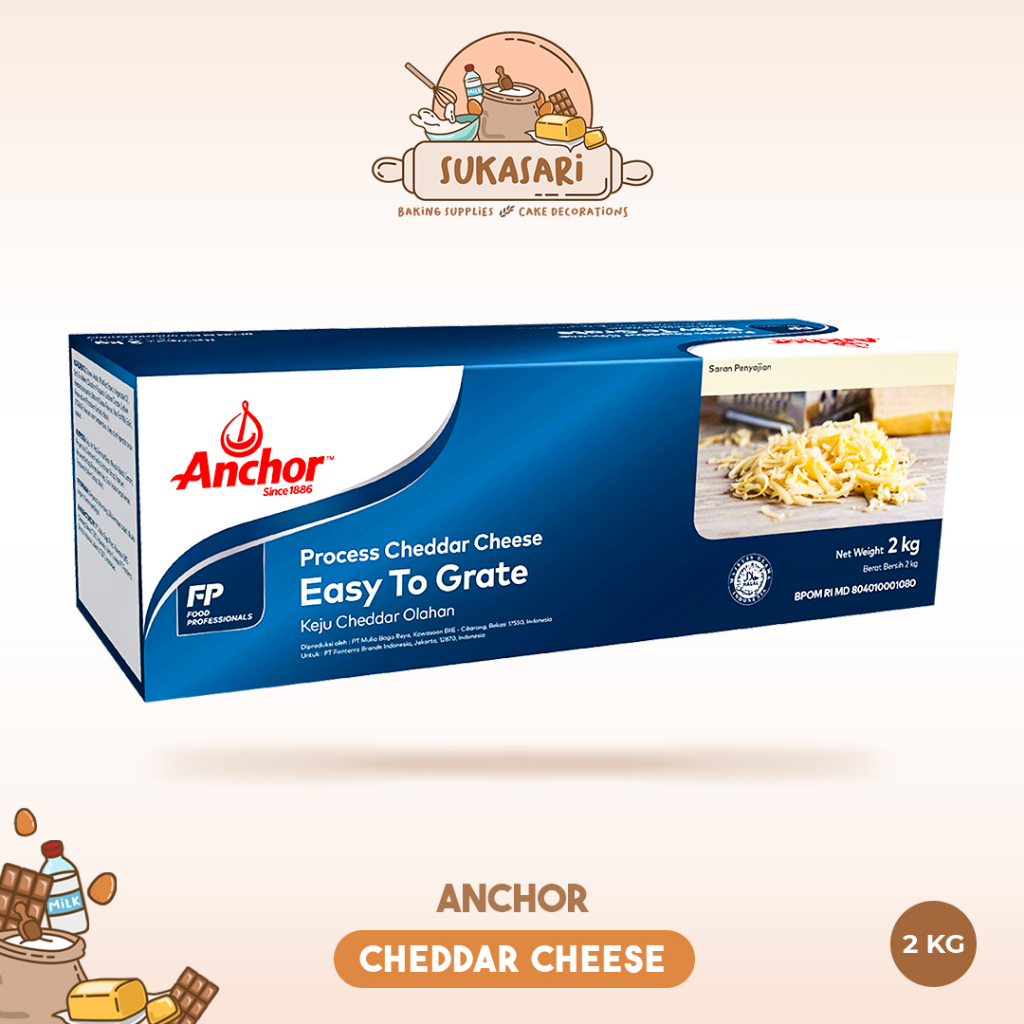 Jual Sukasari Anchor Cheddar Cheese Kg Keju Parut Cheddar Anchor Easy To Grate Cheddar