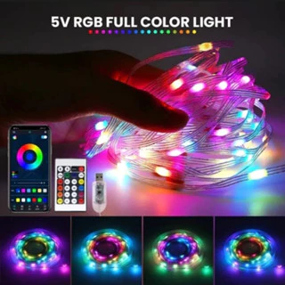 Lampu Led String Running RGB 10 Meter 5V Remote Dan Bluetooth | AutoStock