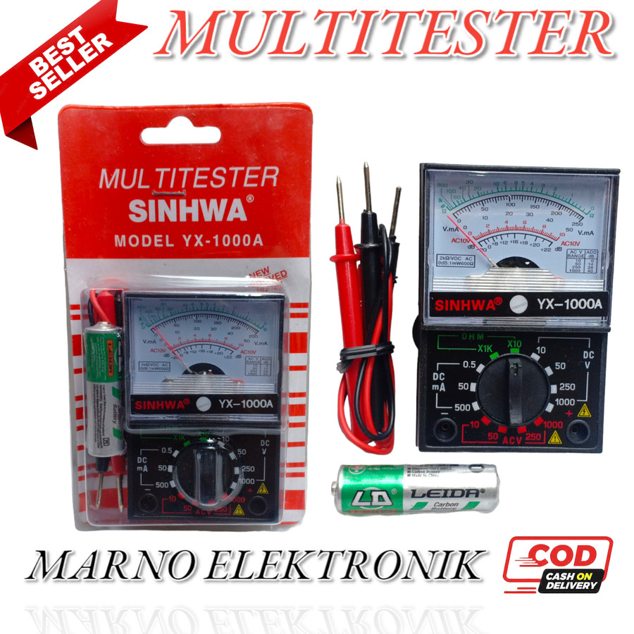 Jual MULTITESTER ANALOG SINHWA JARUM KECIL MINI YX-1000A YX -1000A ...