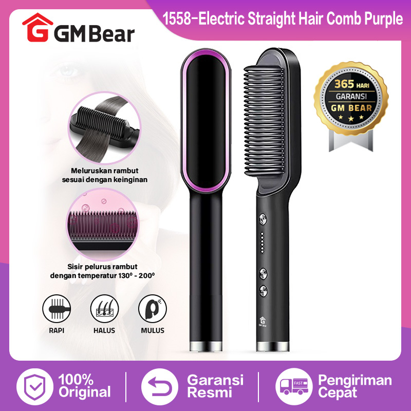 Jual GM Bear Catok Sisir Pelurus Rambut Hair Straightener Curler (2 In ...