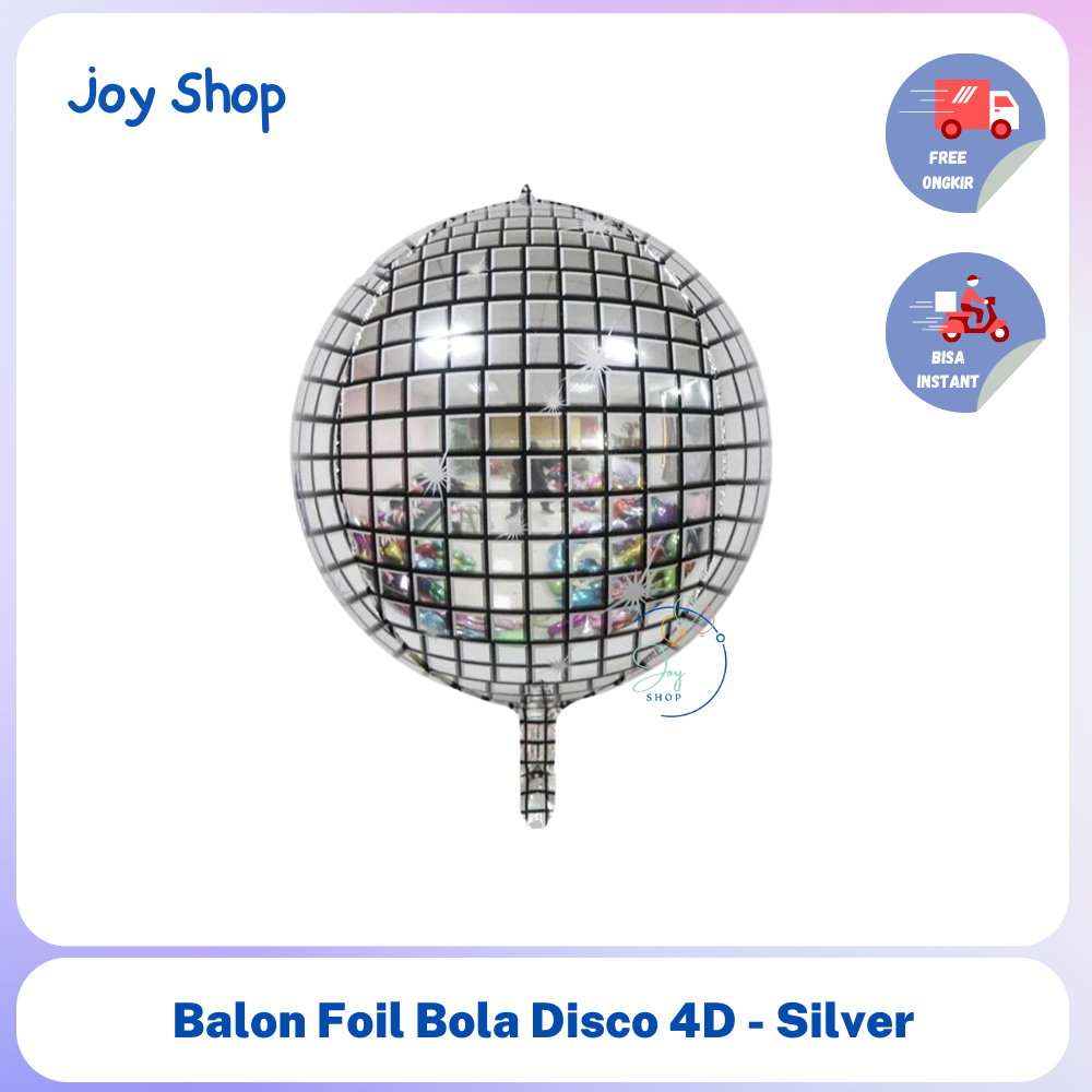 Jual Balon Disco 4D Silver / Balon Foil Bola Disko Bulat | Shopee Indonesia